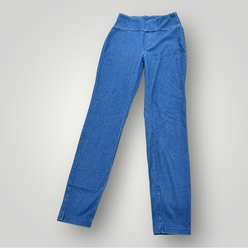 Shein Blue Women's Leggings Jeans Elastic Waist - Picture 3 of 11